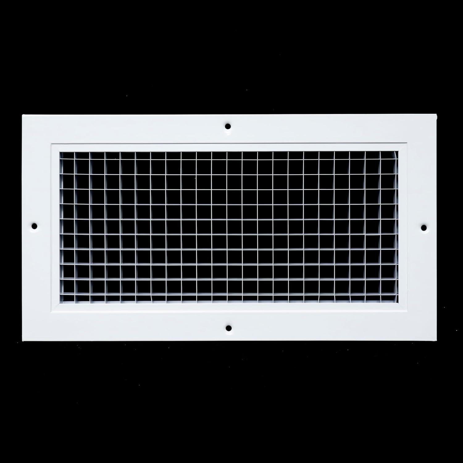 Fits 6x12 and 12x6 Duct Opening | Aluminum Eggcrate Return Air Grille | Low Noise & High Air Flow, Rust Proof Vent Cover Grill for Sidewall & Ceiling | White | Outer Dimensions: 7.75" X 13.75"