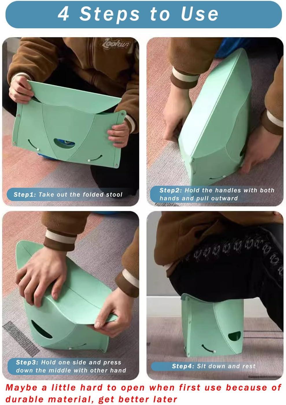 Foldable Portable Outdoor Stool, Thickness of 0.5 in, Quick Opens for Camping Hiking Picnic Fishing Subway, Lightweight Mini Folding Travel Potty Stool, Footrest for Air Travel Red