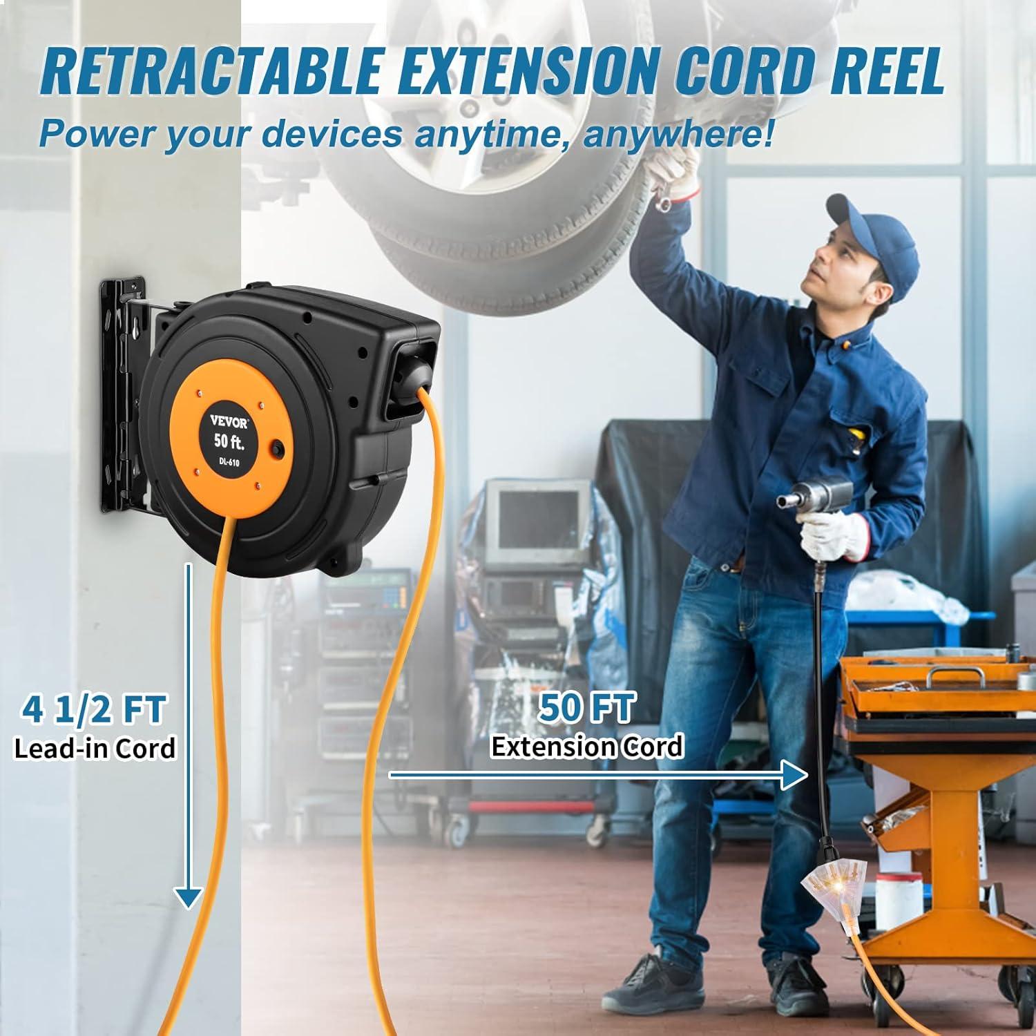 Retractable Extension Reel Power Cord