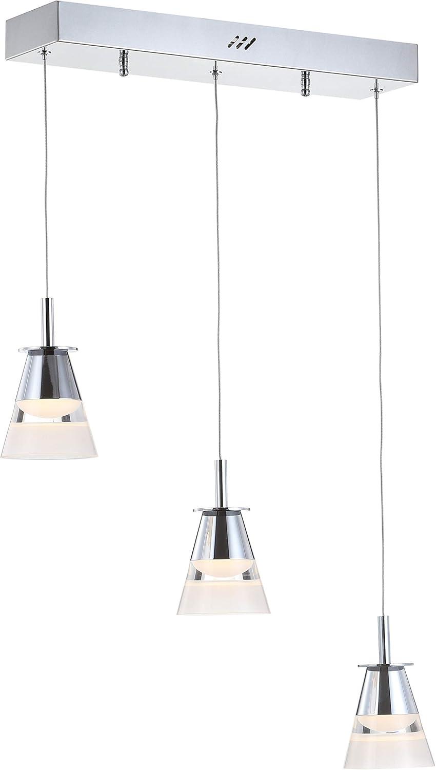 Alain 19.5" Chrome Glass LED Pendant Light