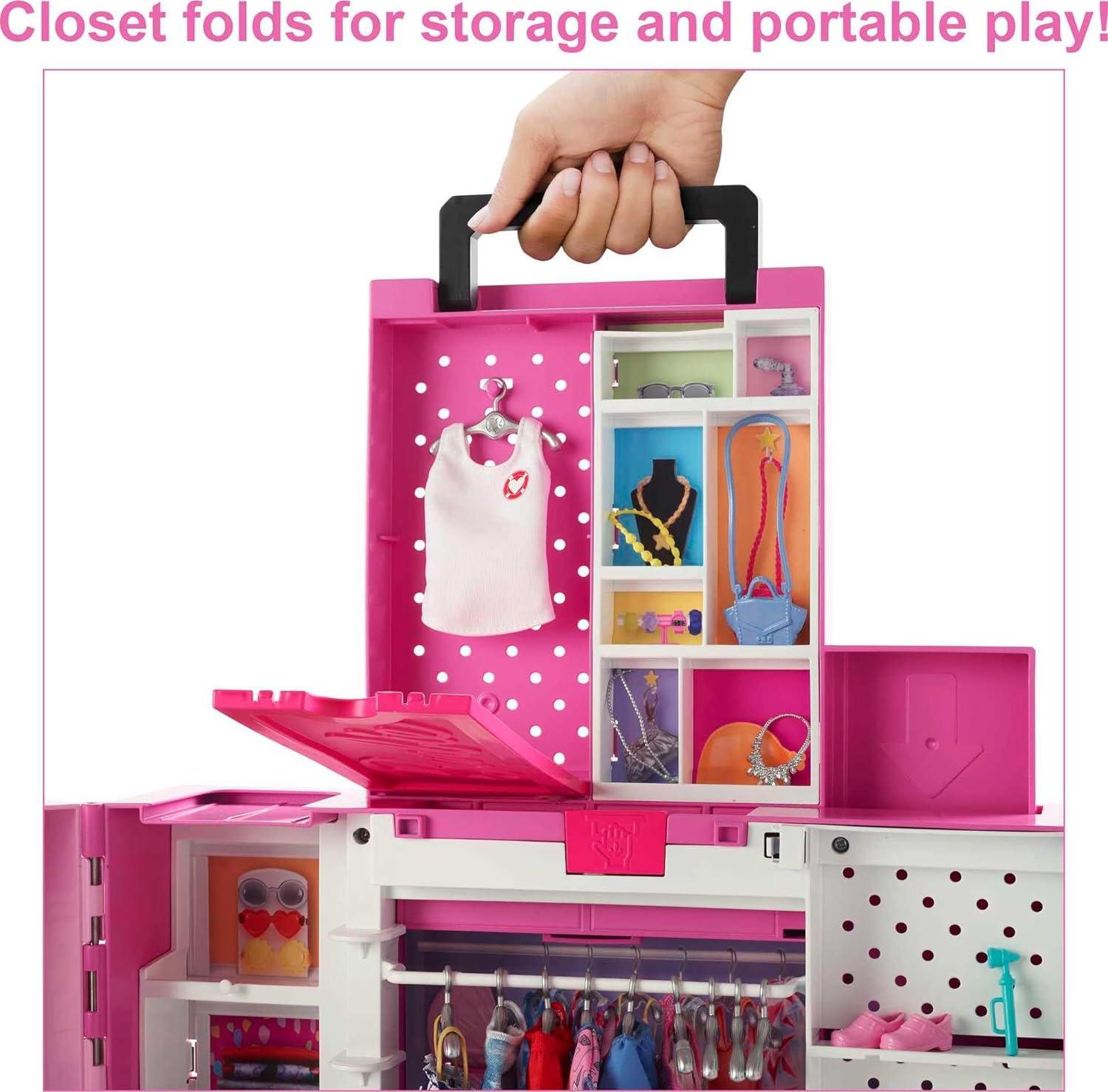 Barbie Dream Closet Playset with 35+ Clothes and Accessories, Mirror and Laundry Chute