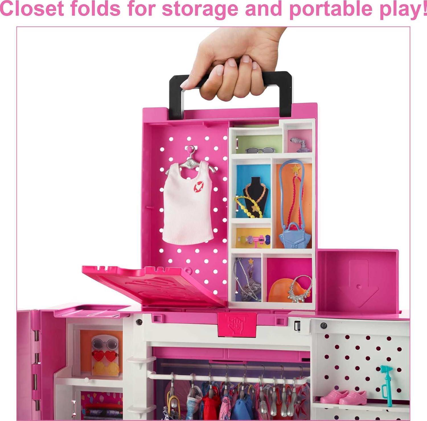 Barbie Dream Closet Playset with 35+ Clothes and Accessories, Mirror and Laundry Chute