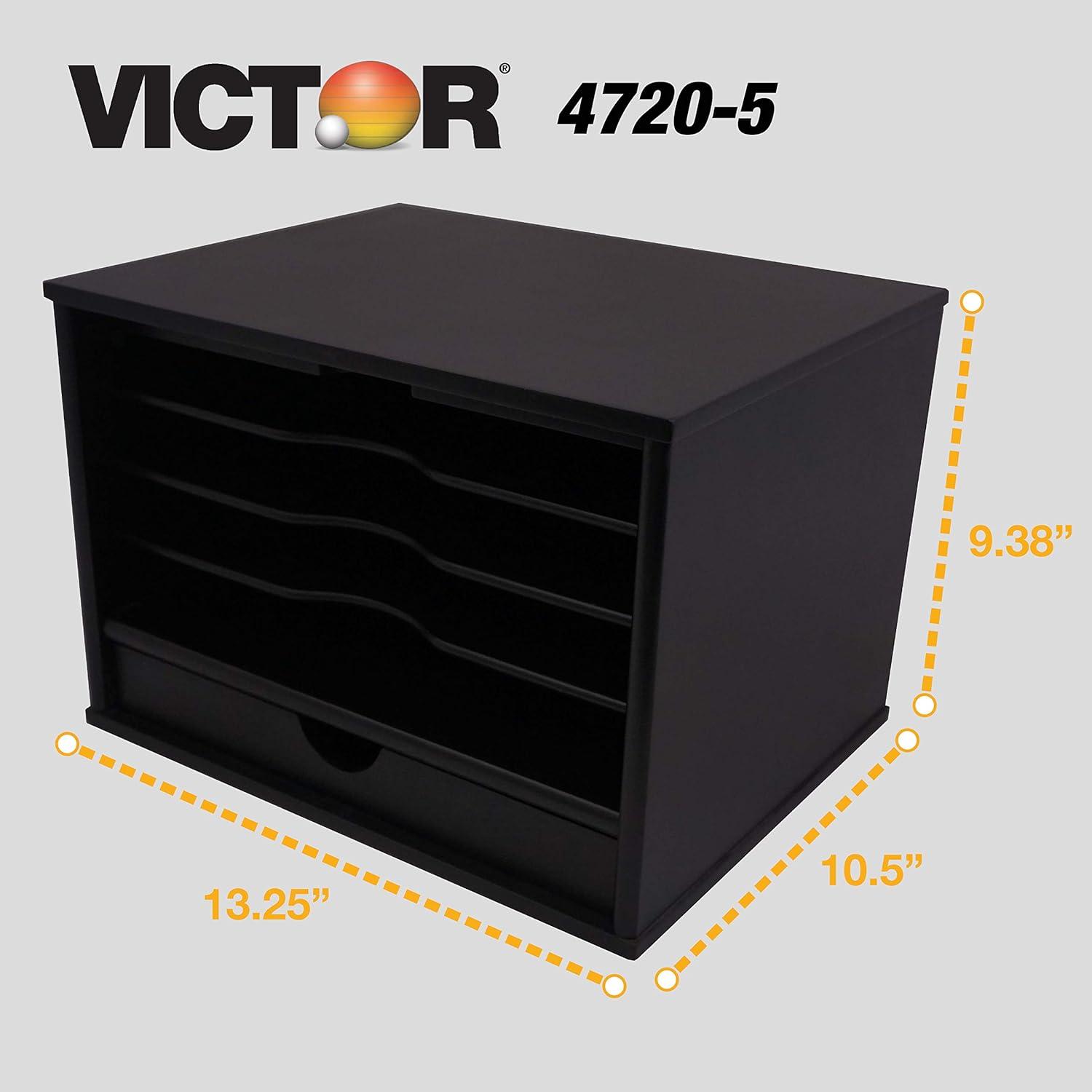 Victor Midnight Black Desktop Organizer