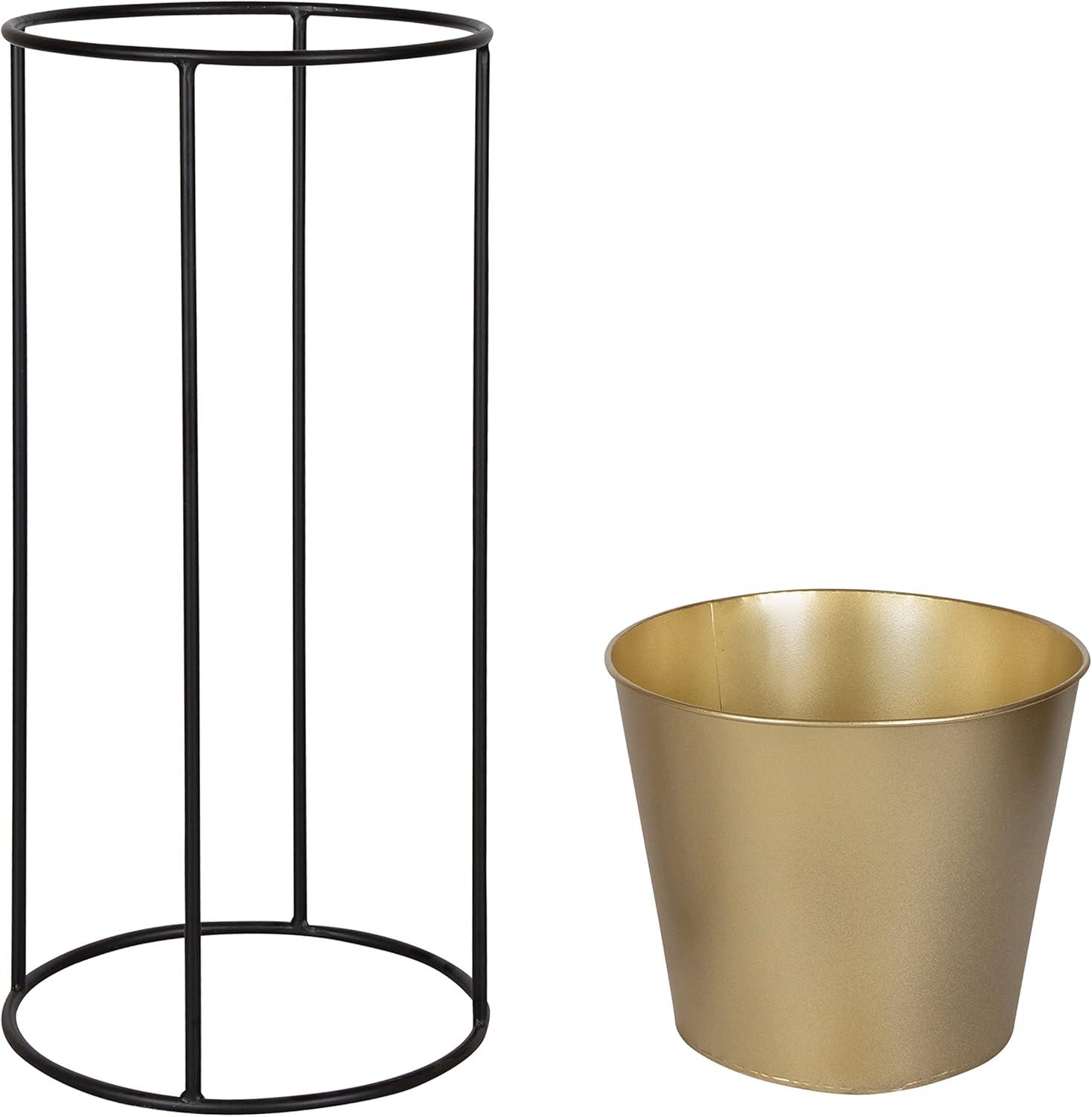 Kate and Laurel Sheely Metal Planter Stands with Pots