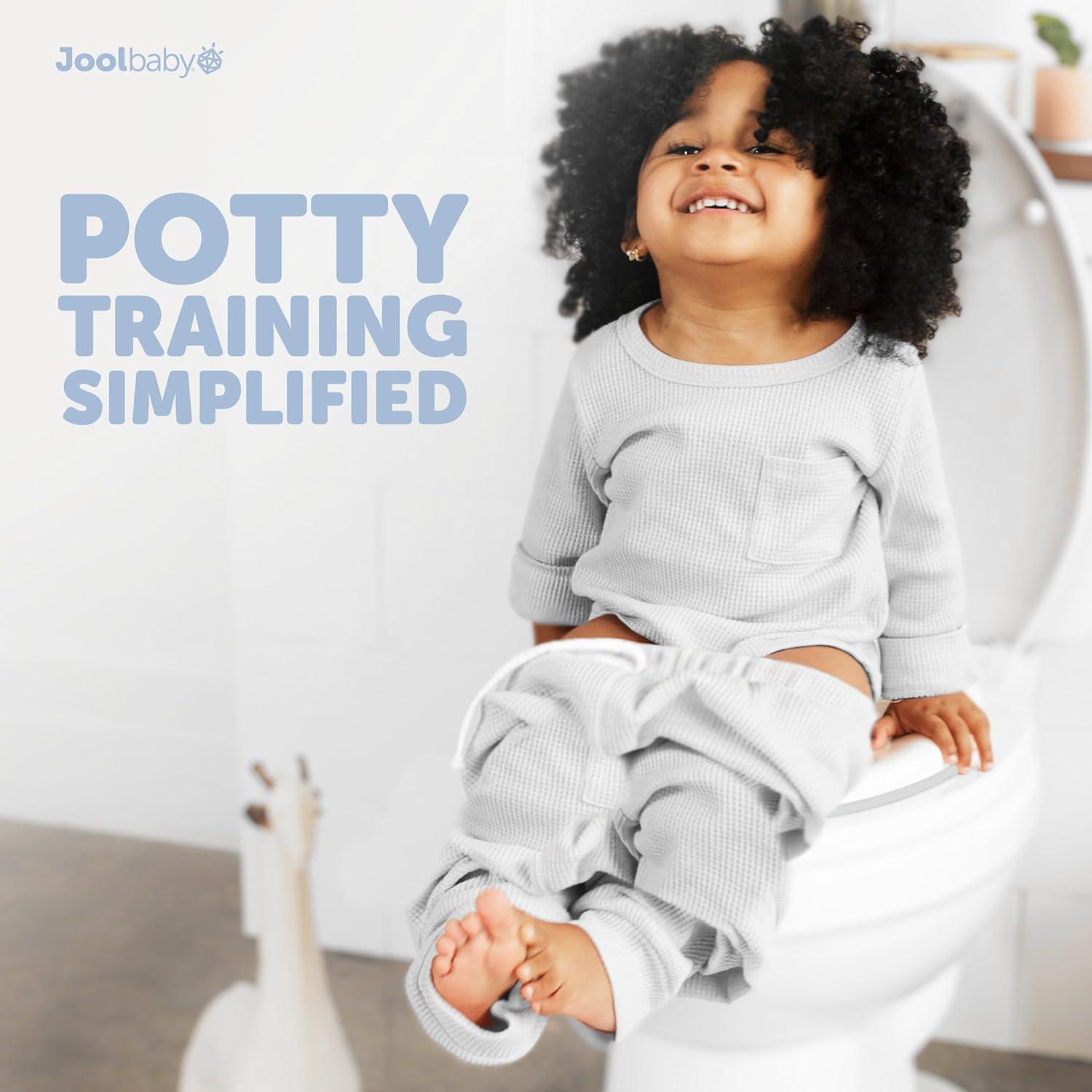 Jool Baby Potty Training Seat for Boys and Girls, Fits Round & Oval Toilets, Non-Slip with Splash Guard, Includes Free Storage Hook (Gray)