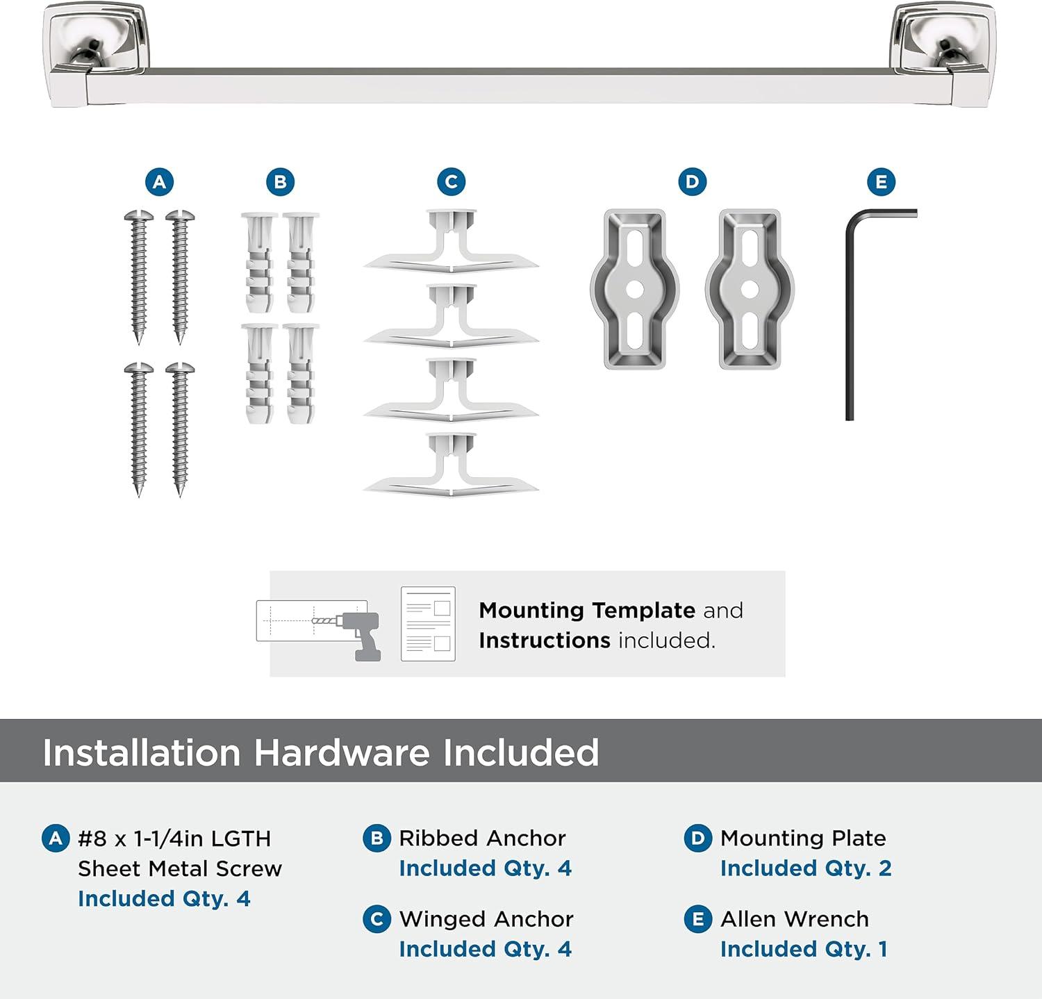 Amerock BH36093PN Stature Towel Bar
