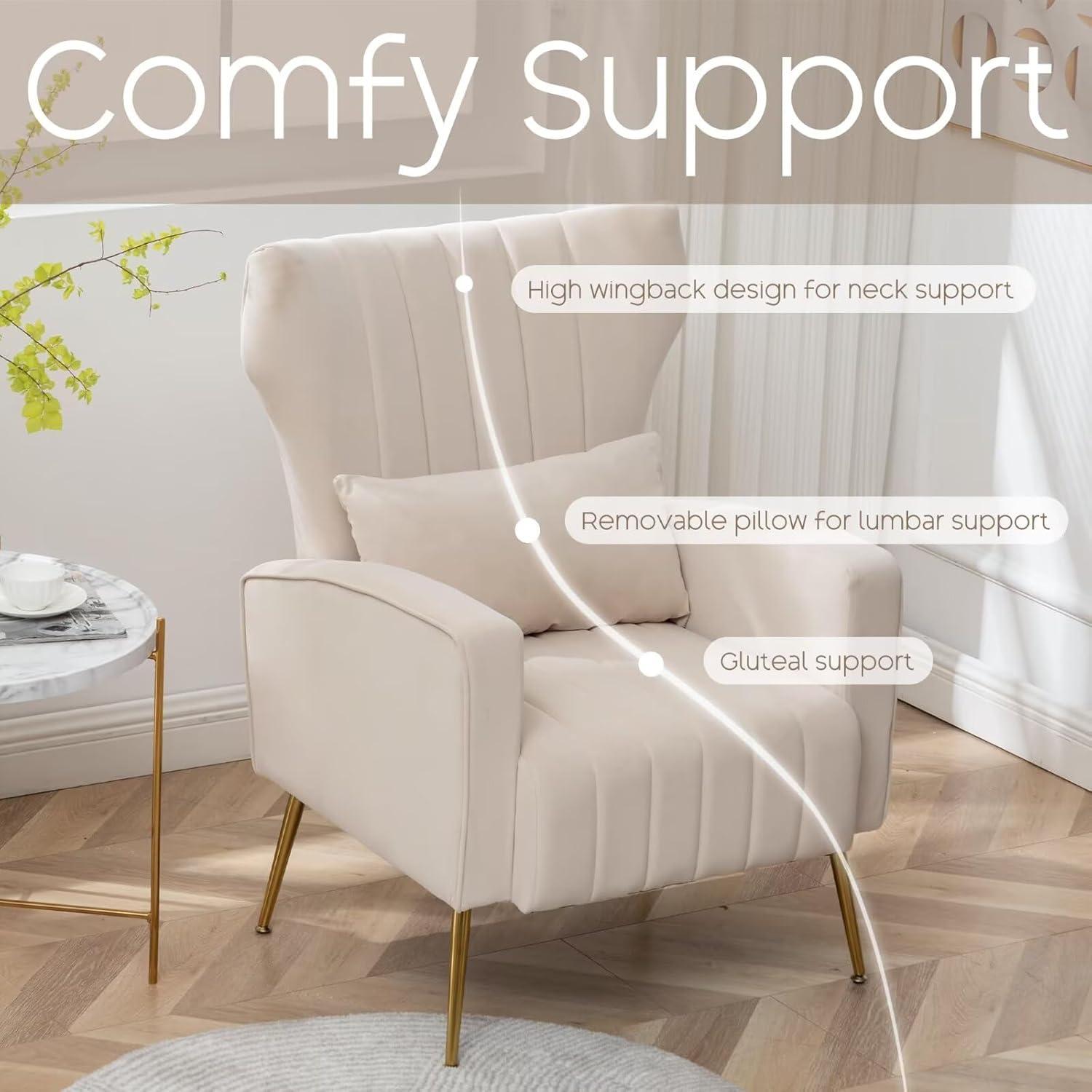 Mercer41 Upholstered Accent Chair With Pillow For Living Room(set of 2) (Set of 2)