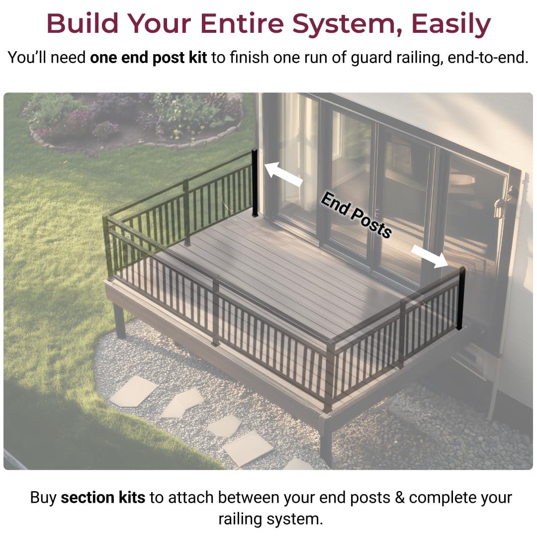 CR Home Metal Railing For Deck, Metal Guard Rail Kit With Balusters For Deck Railing 32 Inch, Wrought Iron Deck Railing Kit And Porch Railing Ideal For Residential And Commercial Use, 6ft Wide