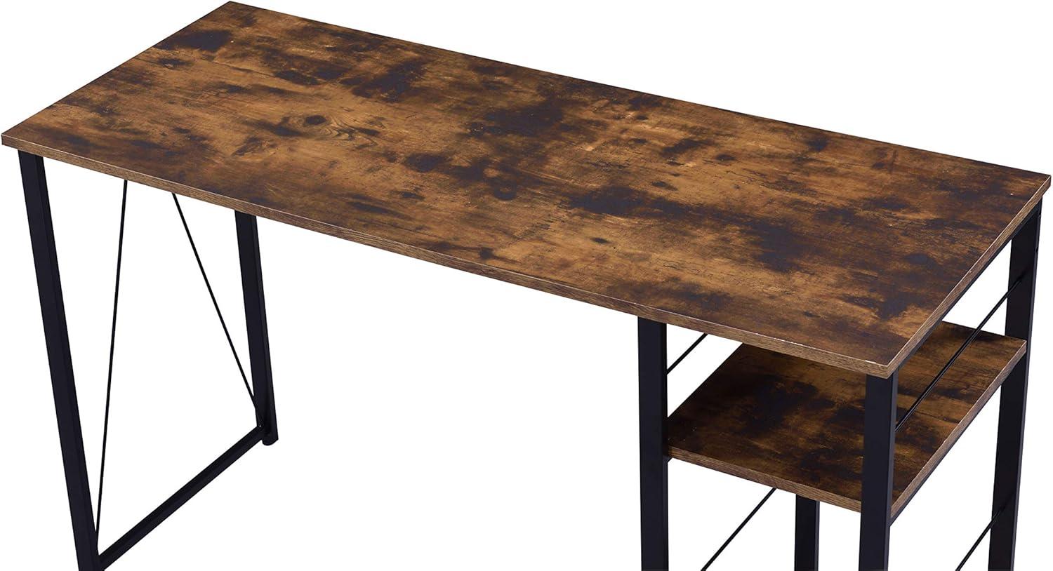 ACME Vadna Writing Desk in Weathered Oak and Black