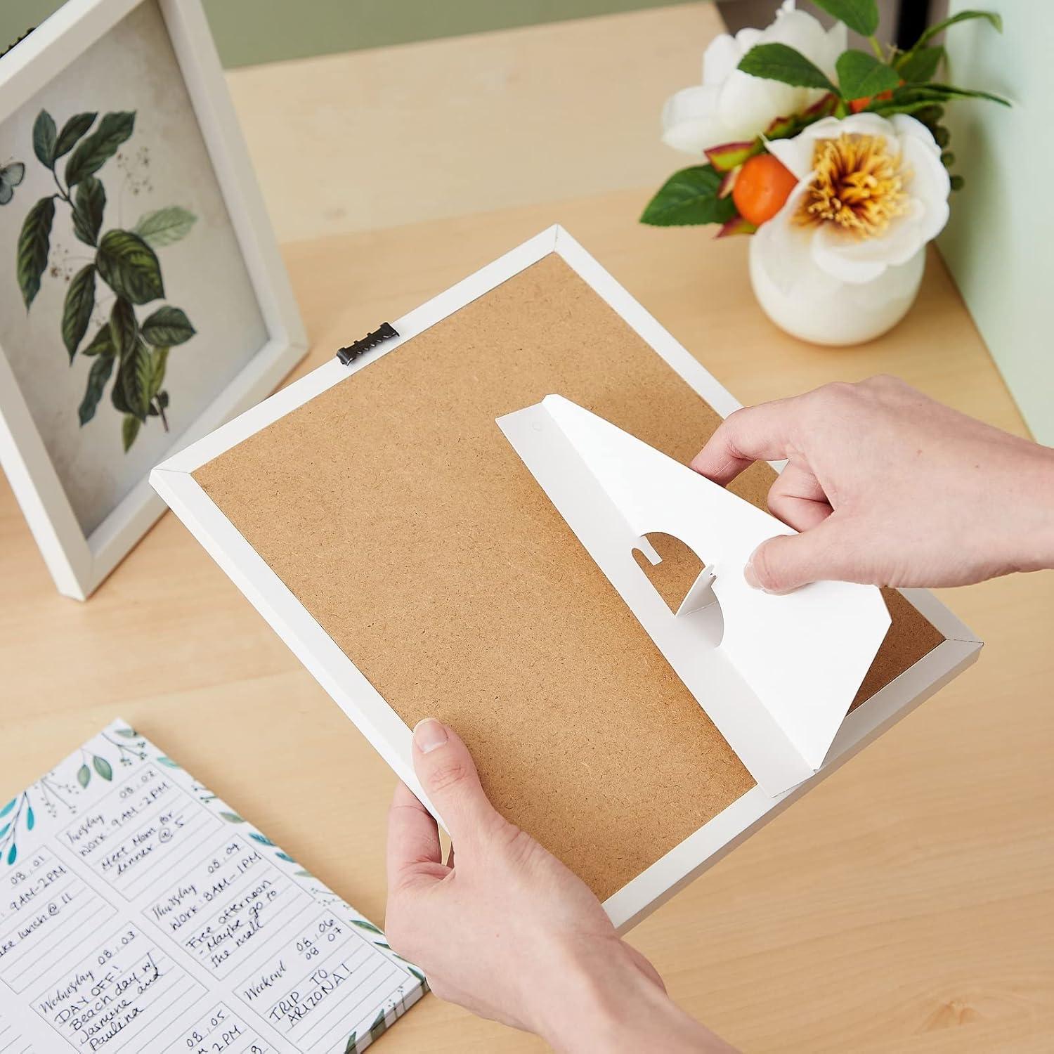 Bright Creations 50-Pack Self-Stick Cardboard Easel Backs, Picture Frame and Art Easel Stand Bulk Pack (White, 7 in)