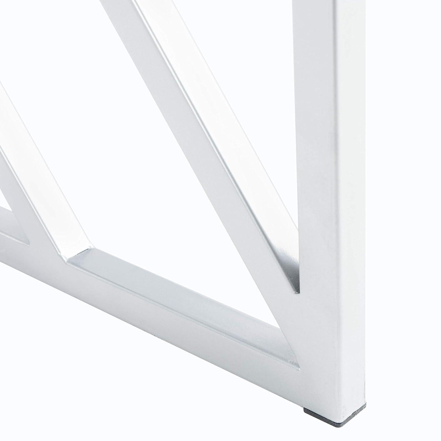 Elaine 1 Drawer Desk - White/Silver - Safavieh