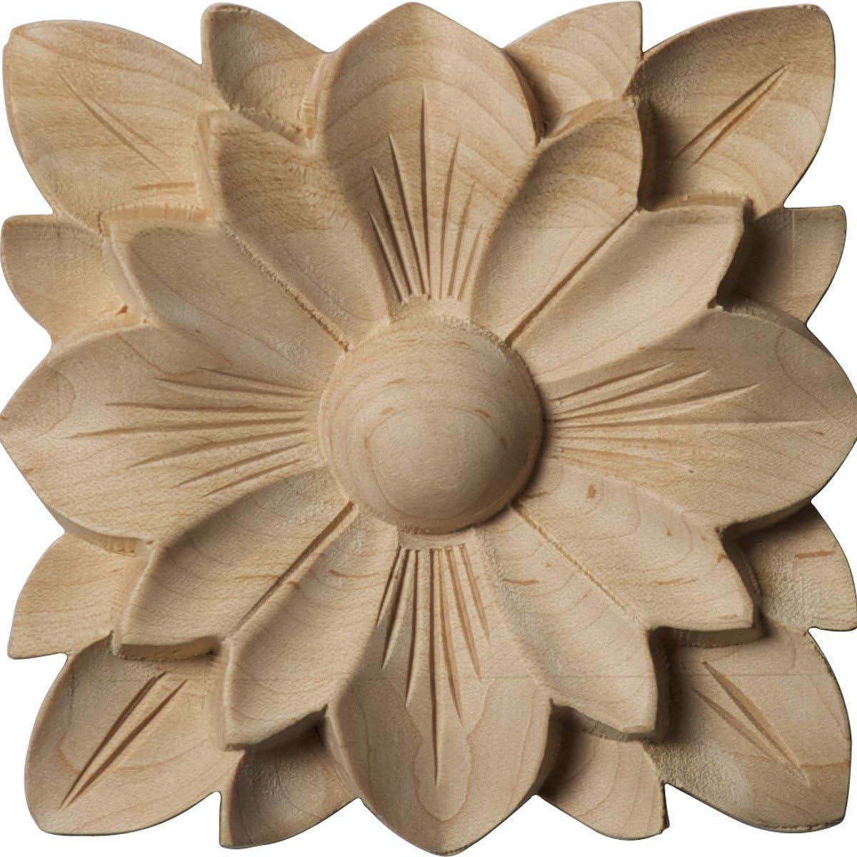 Ekena Millwork Springtime 2.75'' H x 2.75'' W x 0.25'' D Wood Rosette Applique