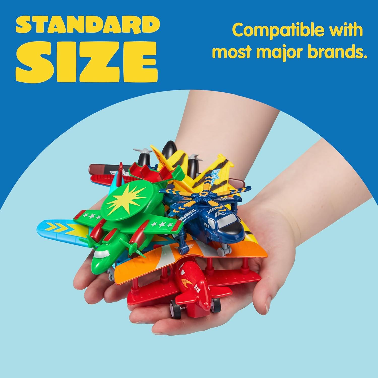 SYNCFUN 16 Pcs Pull Back Airplane Toys, Boys Plane Playset, Aircraft Incl Helicopter Toys, Fighter Jet Toys, Bomber Biplane Toy, Gifts for Toddler s