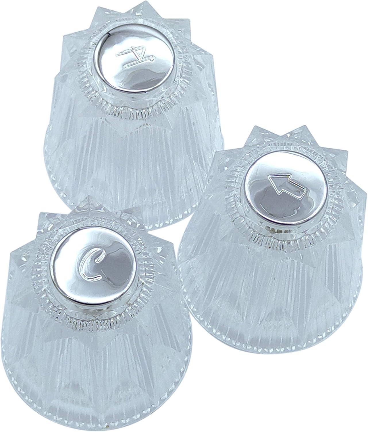 Clear Acrylic 3-Piece Shower Knob Replacement Set