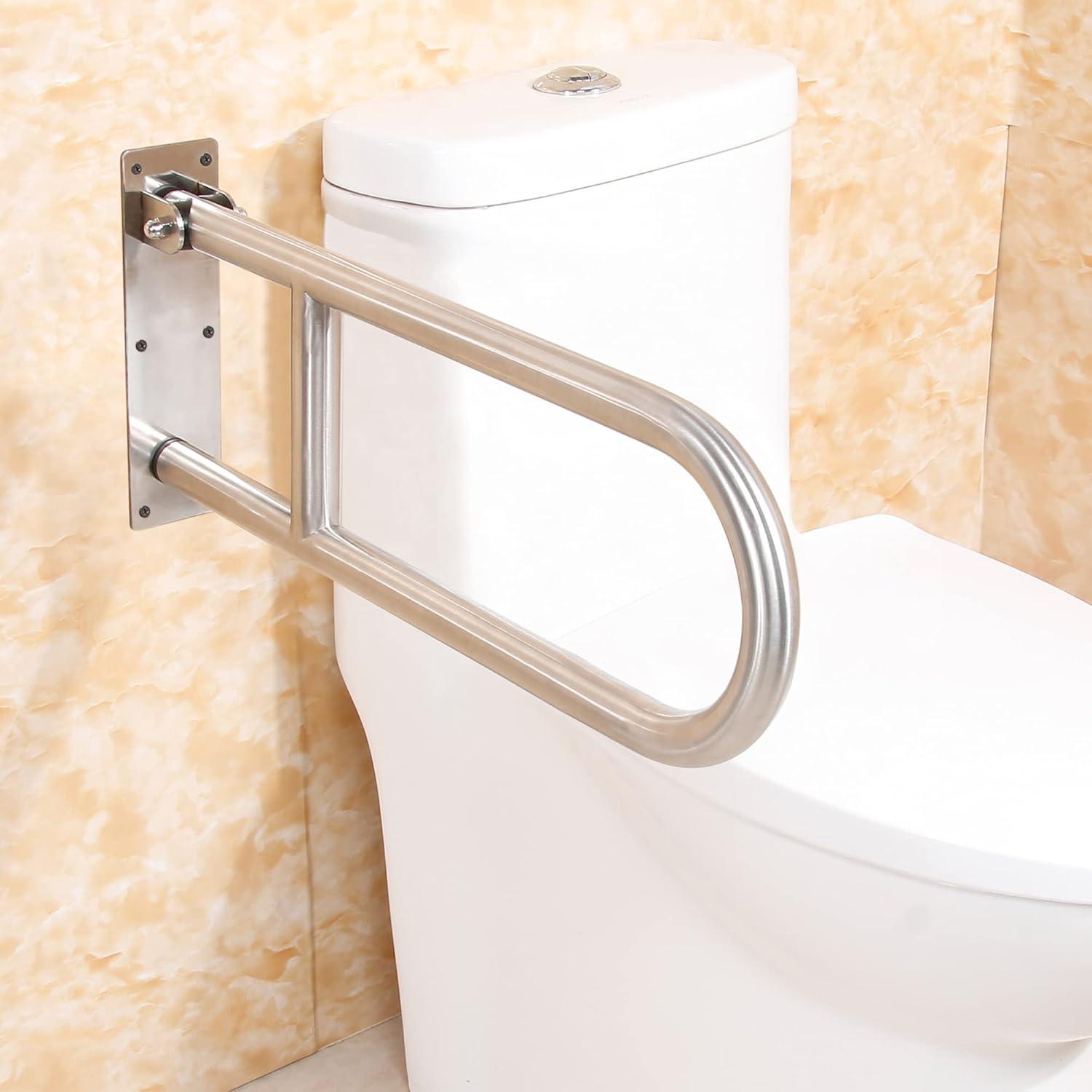 Huart Grab Bars for Bathroom, Stainless Steel Flip-Up Shower Grab Bar, Elderly, Handicapped, 24 in