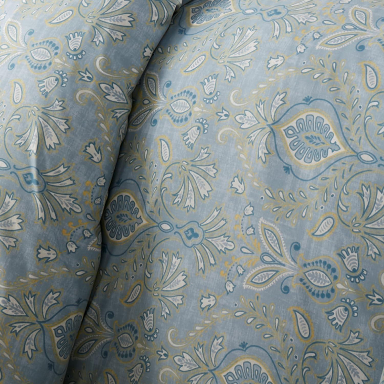 Southshore Fine Living Paisley Grace Oversized 2-Piece Comforter Set with sham Blue Twin / Twin XL
