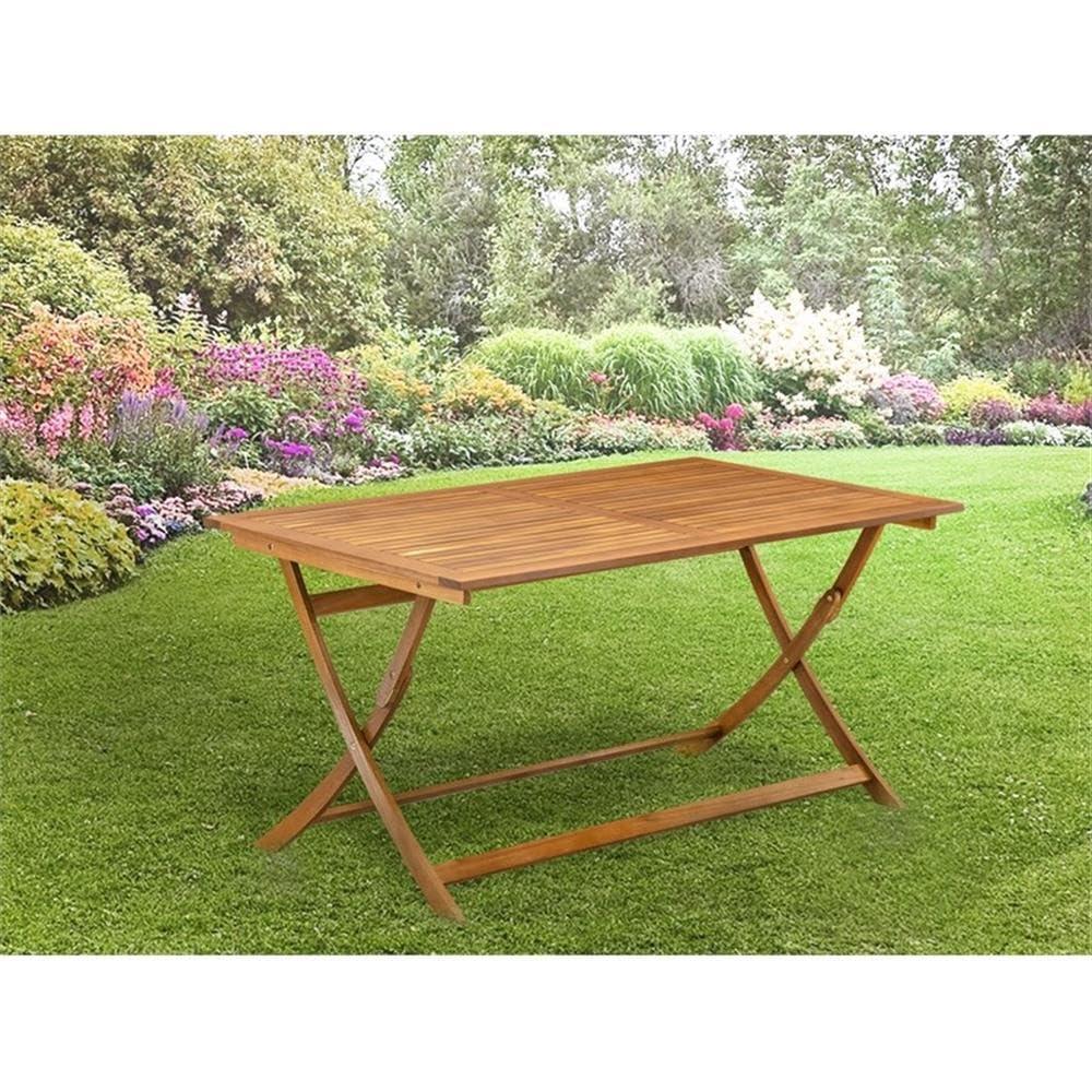 East West Furniture BAETFNA Avondale Wooden Folding Table Made of Acacia Wood in Natural Oil finish