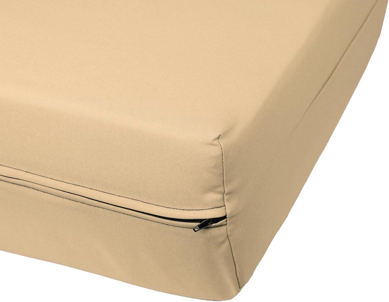 MoNiBloom Solid Futon Cover Slipcover Fit 6"- 8" Futon Mattresses Khaki, Twin Size 39x75 Inch