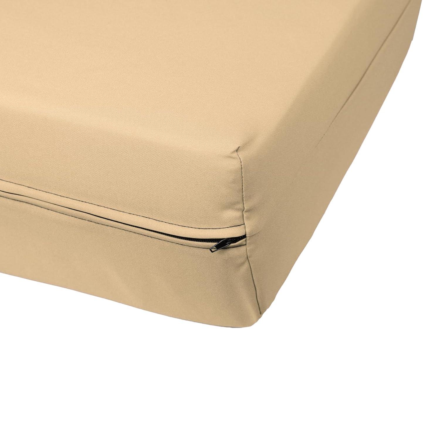 MoNiBloom Solid Futon Cover Slipcover Fit 6"- 8" Futon Mattresses Khaki, Twin Size 39x75 Inch