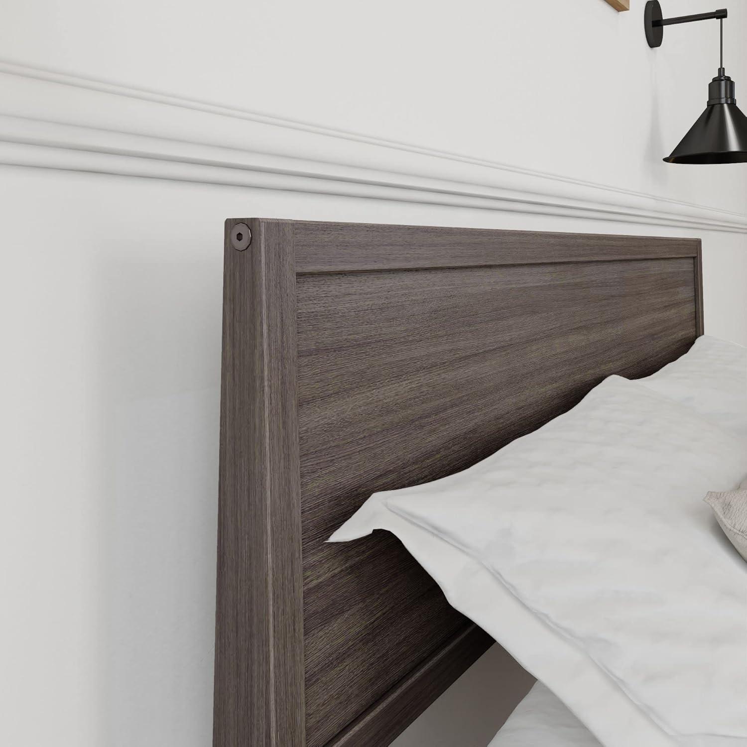Plank+Beam Solid Wood Full Size Bed Frame with Headboard, Modern Platform Bed for Adults