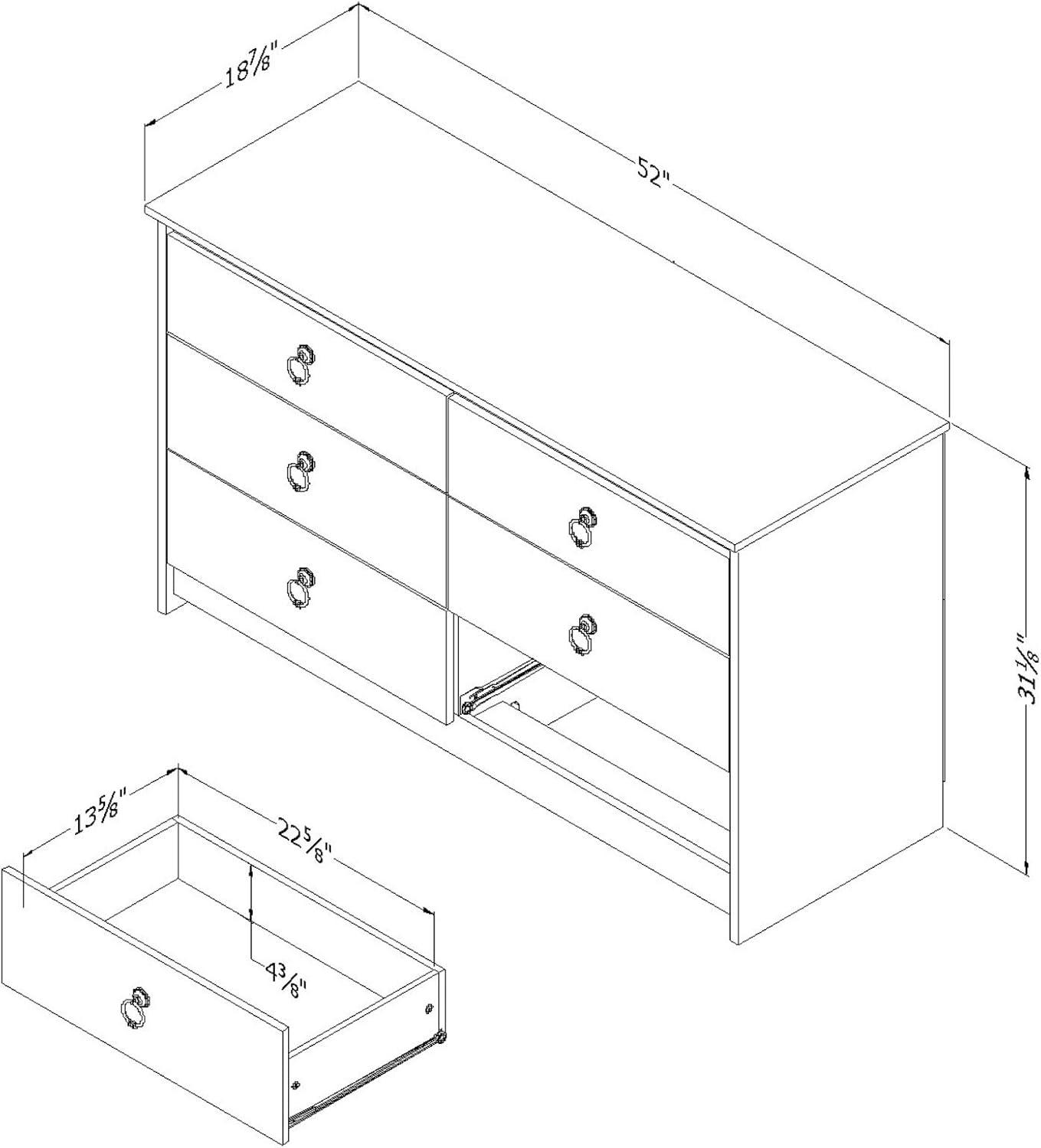 South Shore Plenny 6-Drawer Dresser Storage Unit