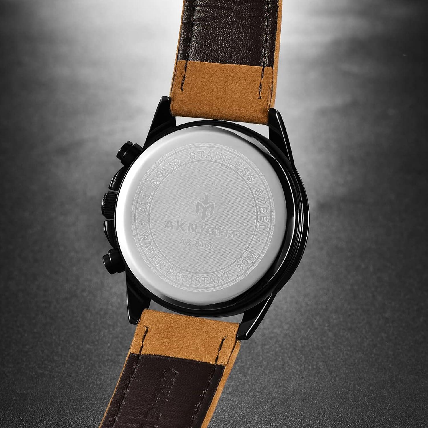 BY BENYAR Mens Watches Analog Quartz Chronograph Waterproof Wrist Watches for Men Fashion Business Work Casual Sport Designer Dress Watch with Calendar Elegant Gifts for Men