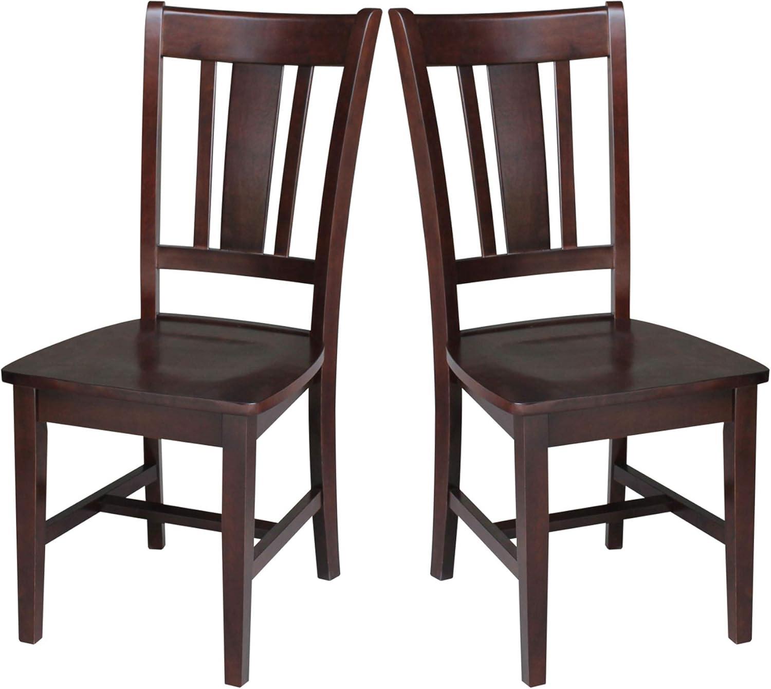 International Concepts San Remo Wood Splat Dining Chair in Rich Mocha Set of 2