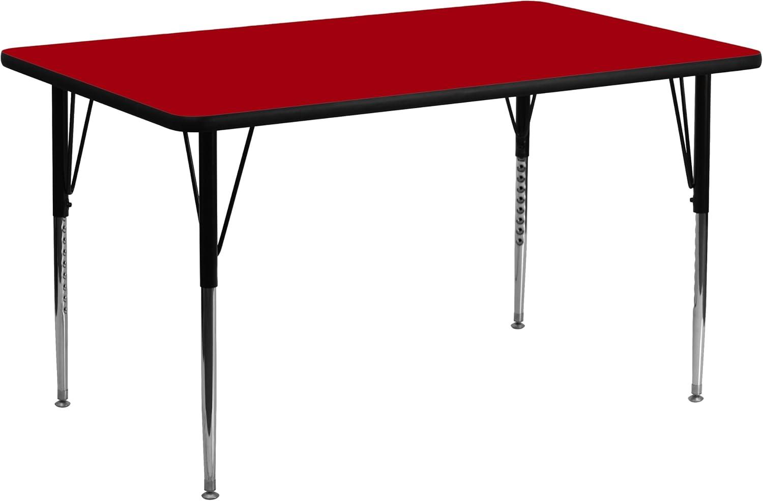 Flash Furniture Goddard 24''W x 48''L Rectangular HP Laminate Activity Table - Adjustable Legs