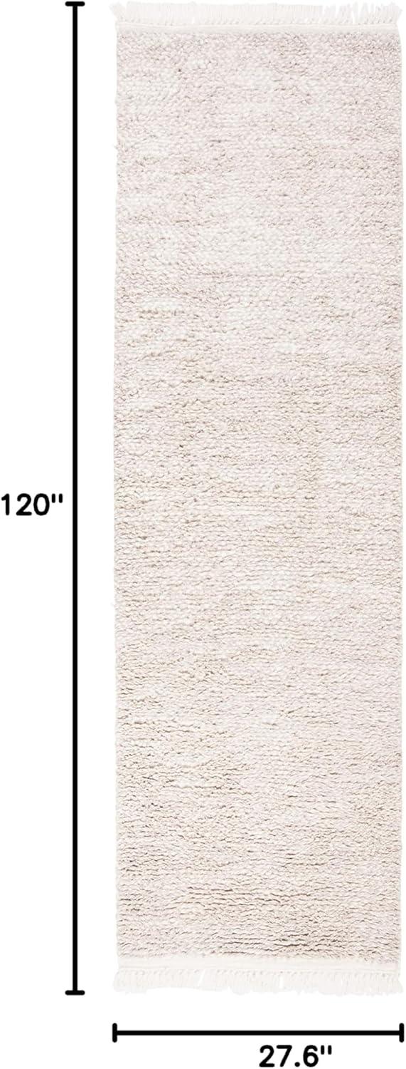 SAFAVIEH Casablanca Claud Solid Wool Runner Rug, Beige, 2'3" x 8'
