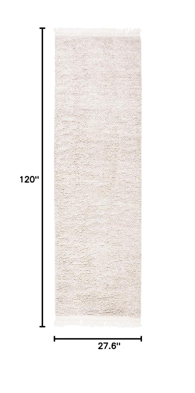 SAFAVIEH Casablanca Claud Solid Wool Runner Rug, Beige, 2'3" x 8'