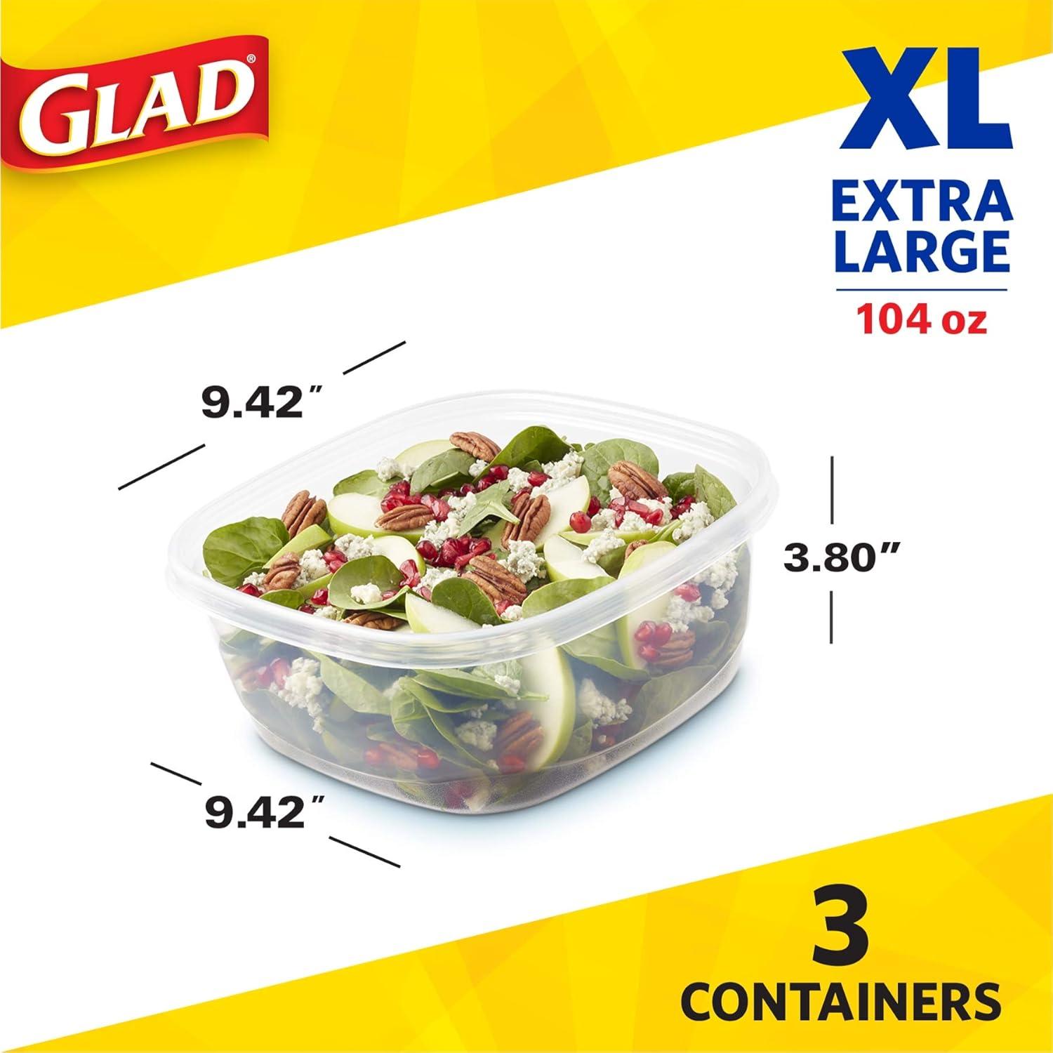 Glad 104 oz oz Clear Food Storage Container 3 pk