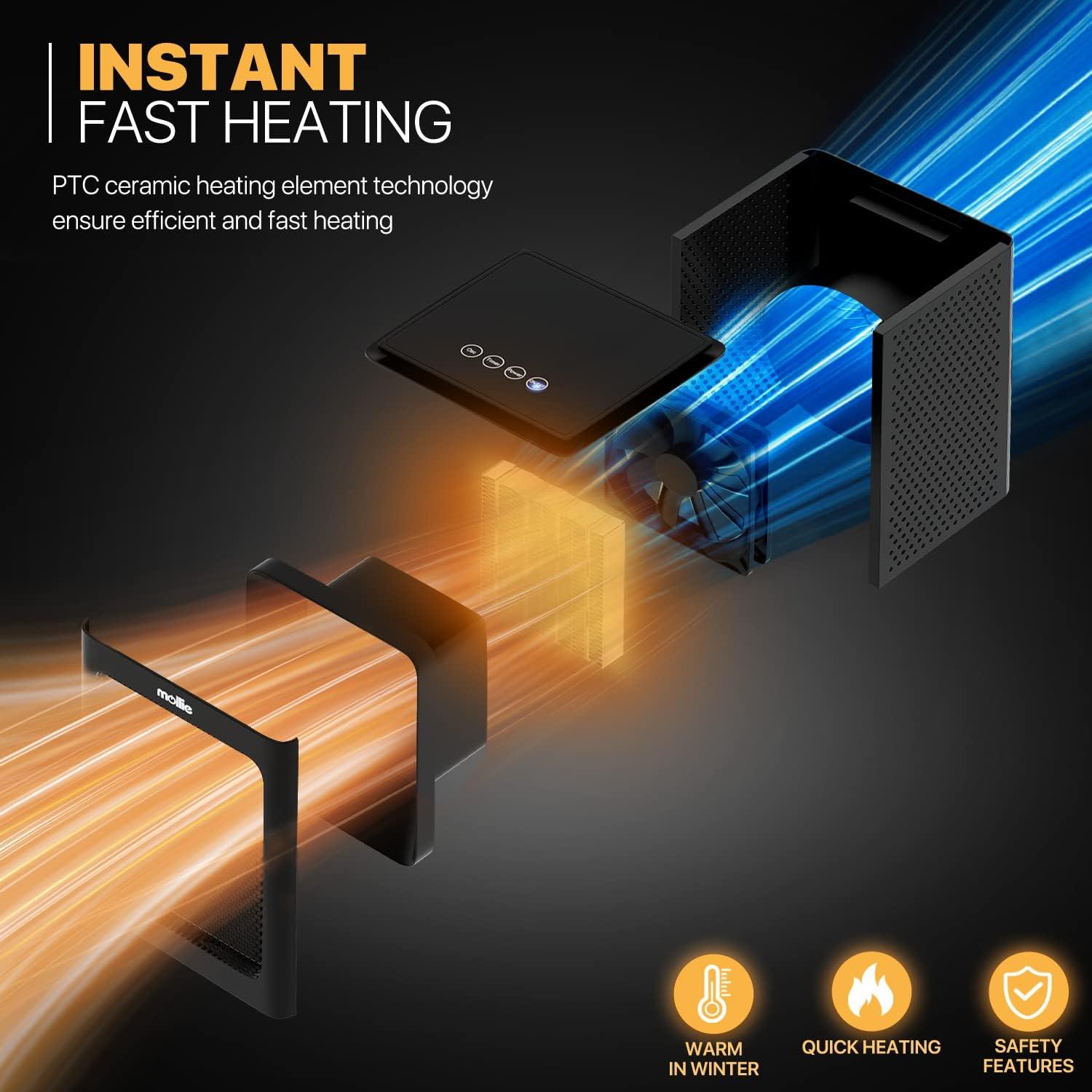 MoNiBloom MoNiBloom 1500 Watt 5110 BTU Electric Compact Space Heater , Remote Included and with Digital Display