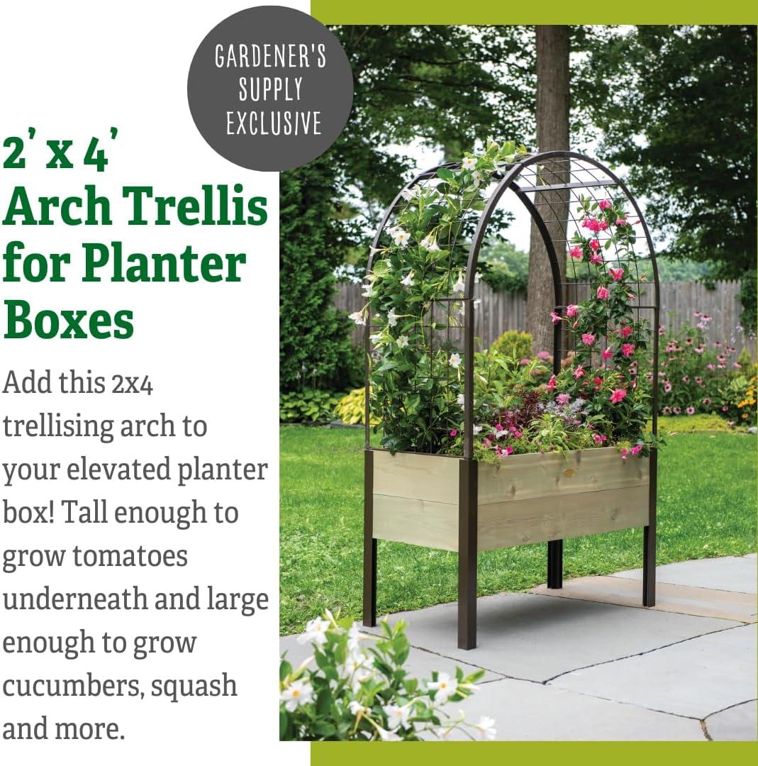 Gardener's Supply Company 2’ x 8’ Arch Trellis for Planter Boxes