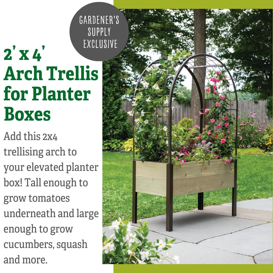 Gardener's Supply Company 2’ x 8’ Arch Trellis for Planter Boxes