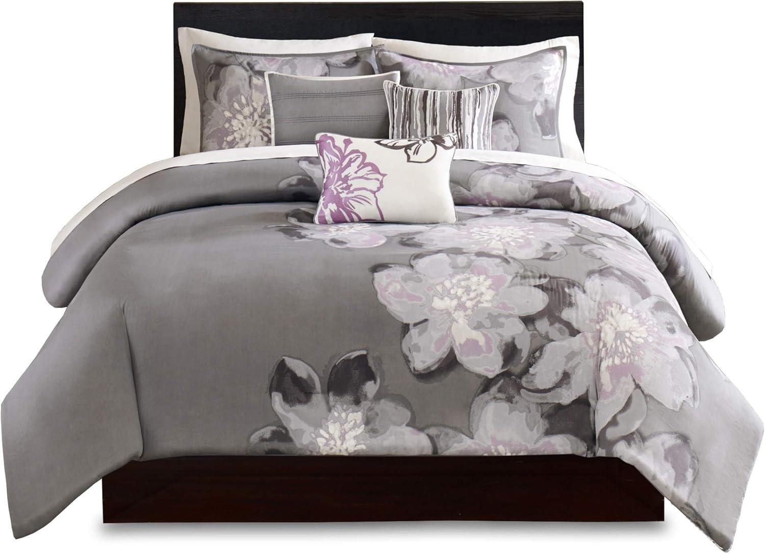 Gray Reversible Modern & Contemporary 6 Piece Duvet Cover Set