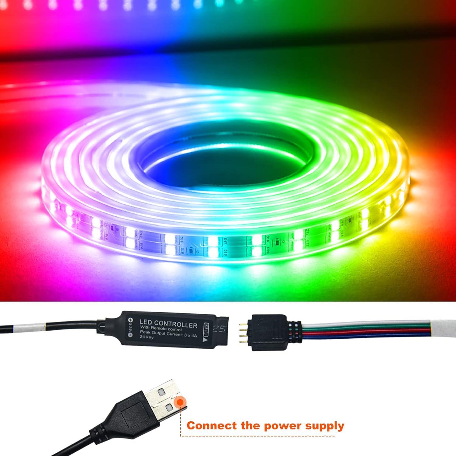 White High Gloss 3-Drawer Nightstand with LED Lights