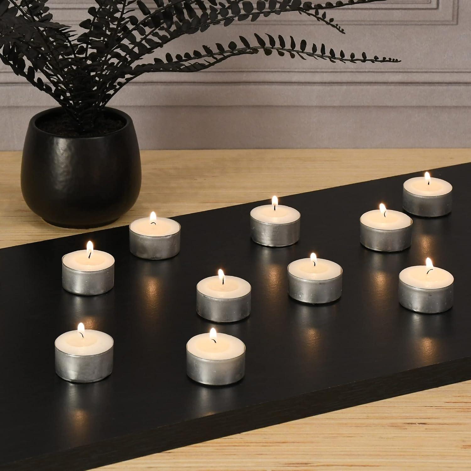 LumaBase Extended Burn Tea Light Candles - Set of 100