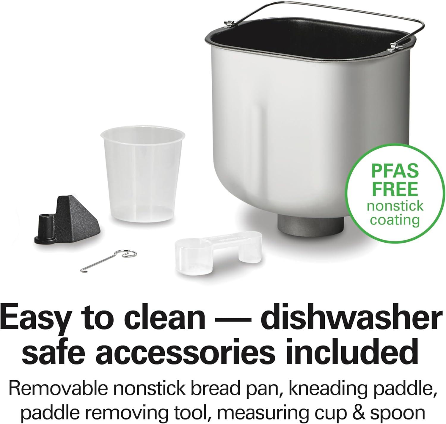 Hamilton Beach Premium Bread Make Machiner, Auto Fruit and Nut Dispenser, 21 Settings, Stainless Steel