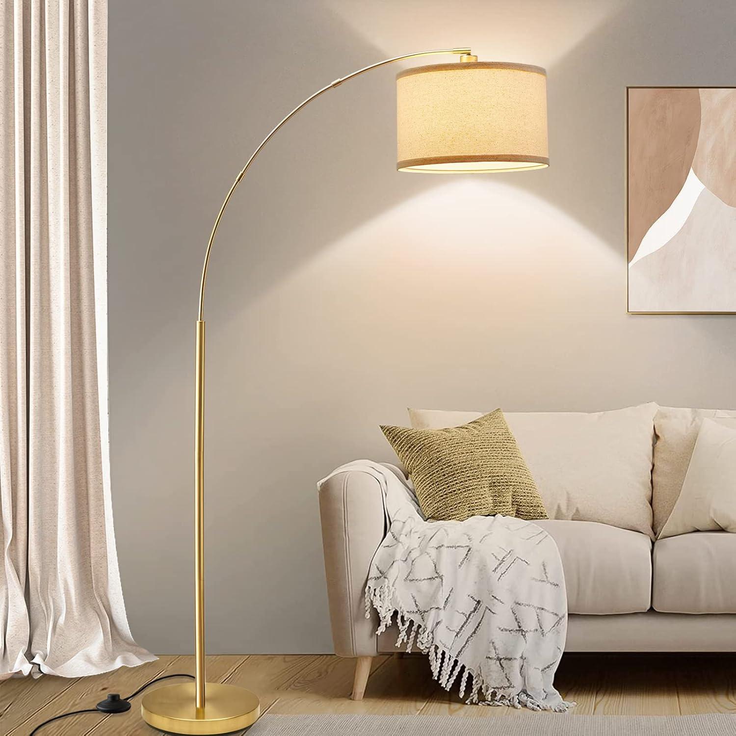 Mercer41 Vondal Arc Floor Lamps for Living Room Lighting, Modern Arched Lamp with Foot Switch