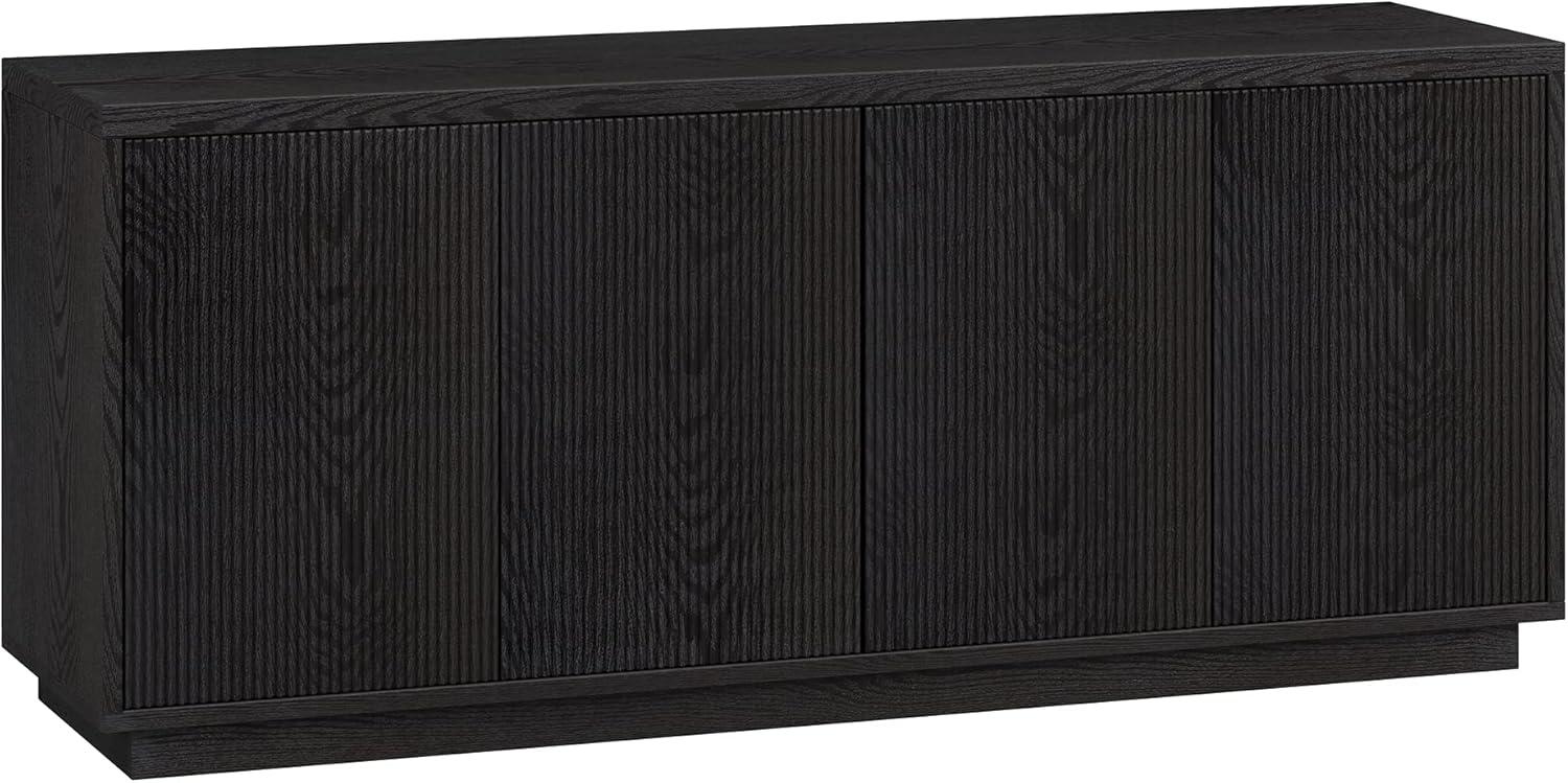 Evelyn&Zoe Hanson Rectangular TV Stand for TV's up to 65", Black Grain