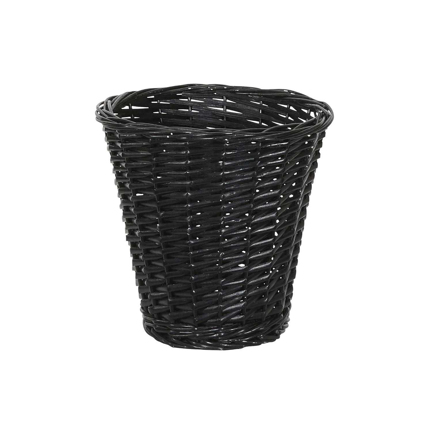 Household Essentials Woven Willow Waste Basket with Plastic Liner, Brown