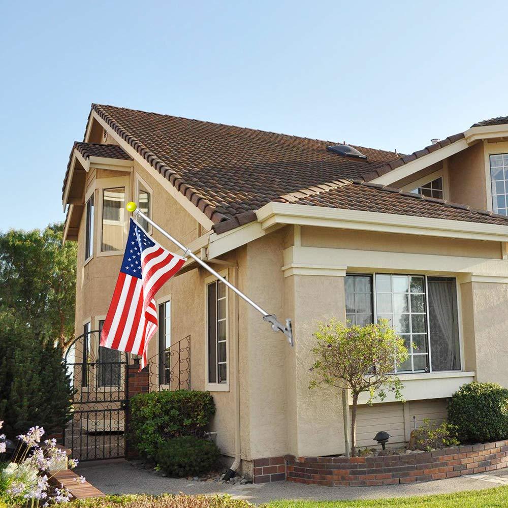 1.25" Flag Pole Rings, 2 Pcs Anti Wrap Flag Pole Clips Swivels, 360° Rotating Flagpole Mounting Rings, Aluminum Alloy Spinning Flag Pole Kit Parts for 1.02-1.25" Diameter (1.25 Inch, Silver)