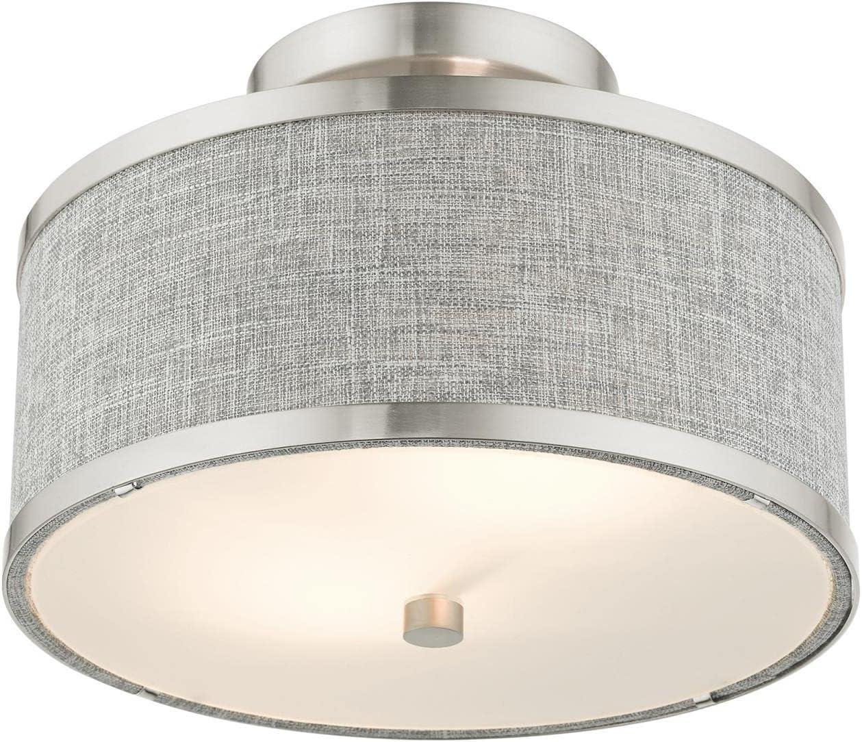 Livex Lighting Park Ridge 2 - Light Semi-Flush Mount in  Brushed Nickel