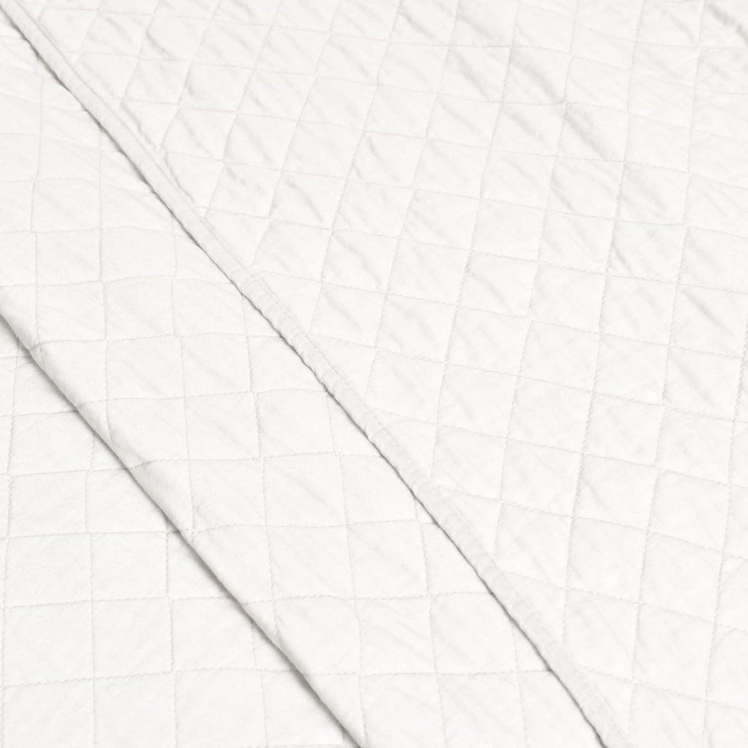 Lush Decor Ava Diamond Oversized Cotton Quilt White 3Pc Set Cal King