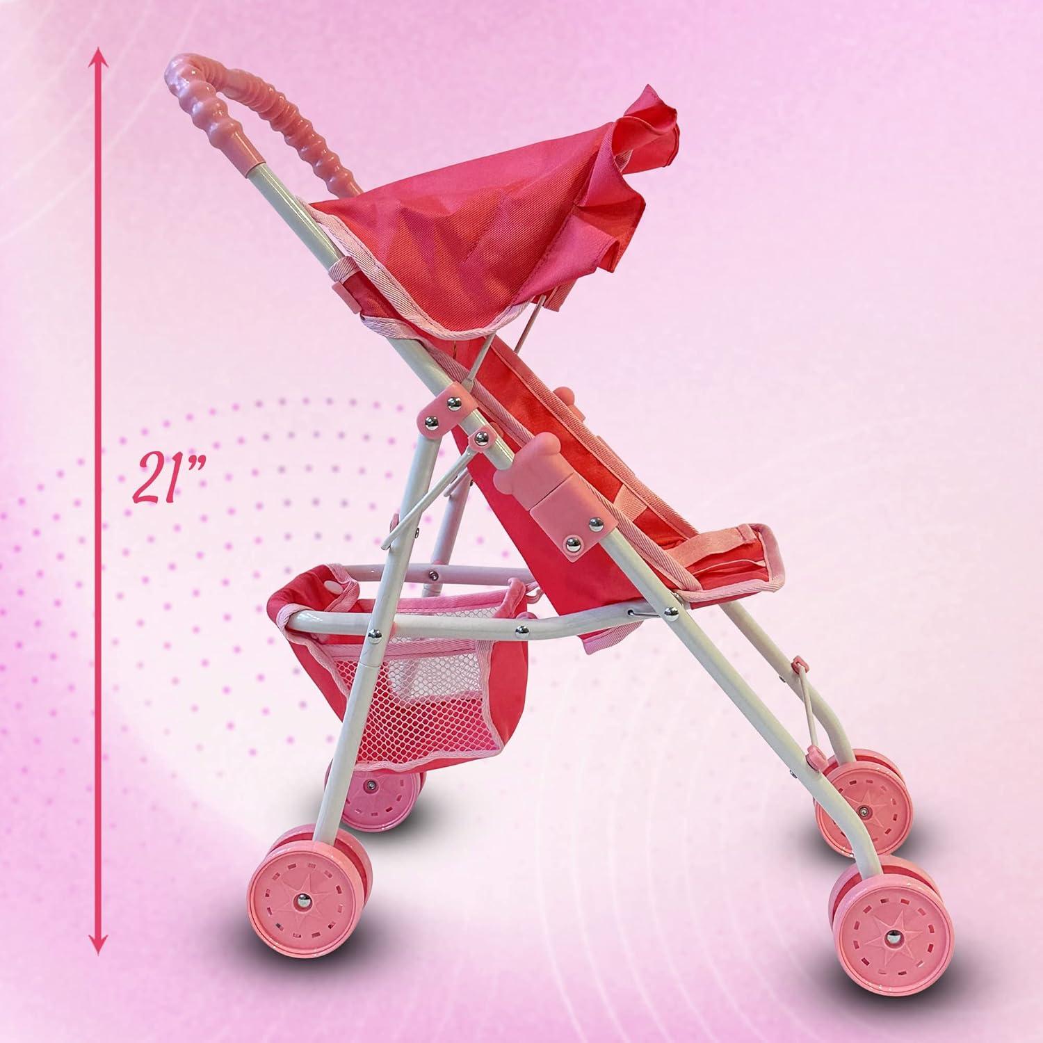 The New York Doll Collection Baby Doll Stroller My First Toy Stroller Pink