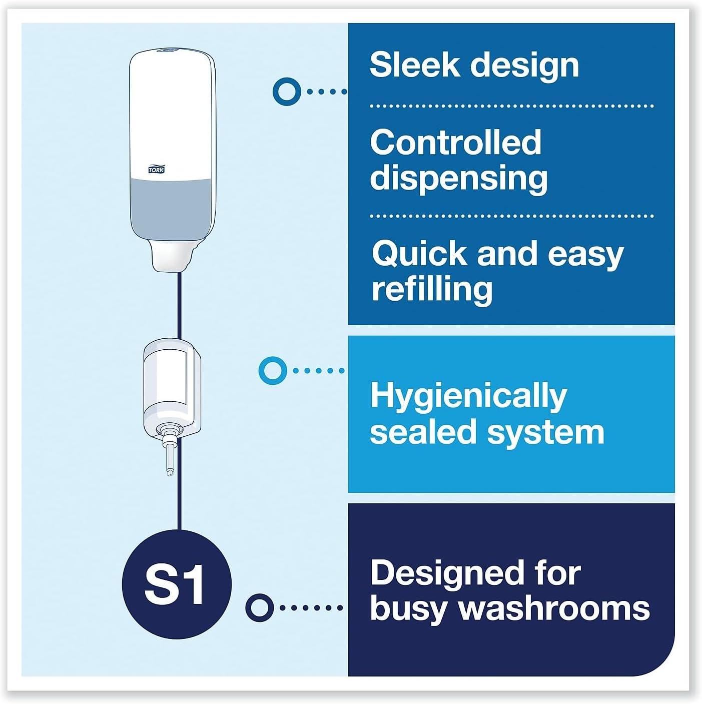 Elevation Liquid Skincare Dispenser 1 L Bottle; 33 oz Bottle 4.4" x 4.5" x 11.5" White