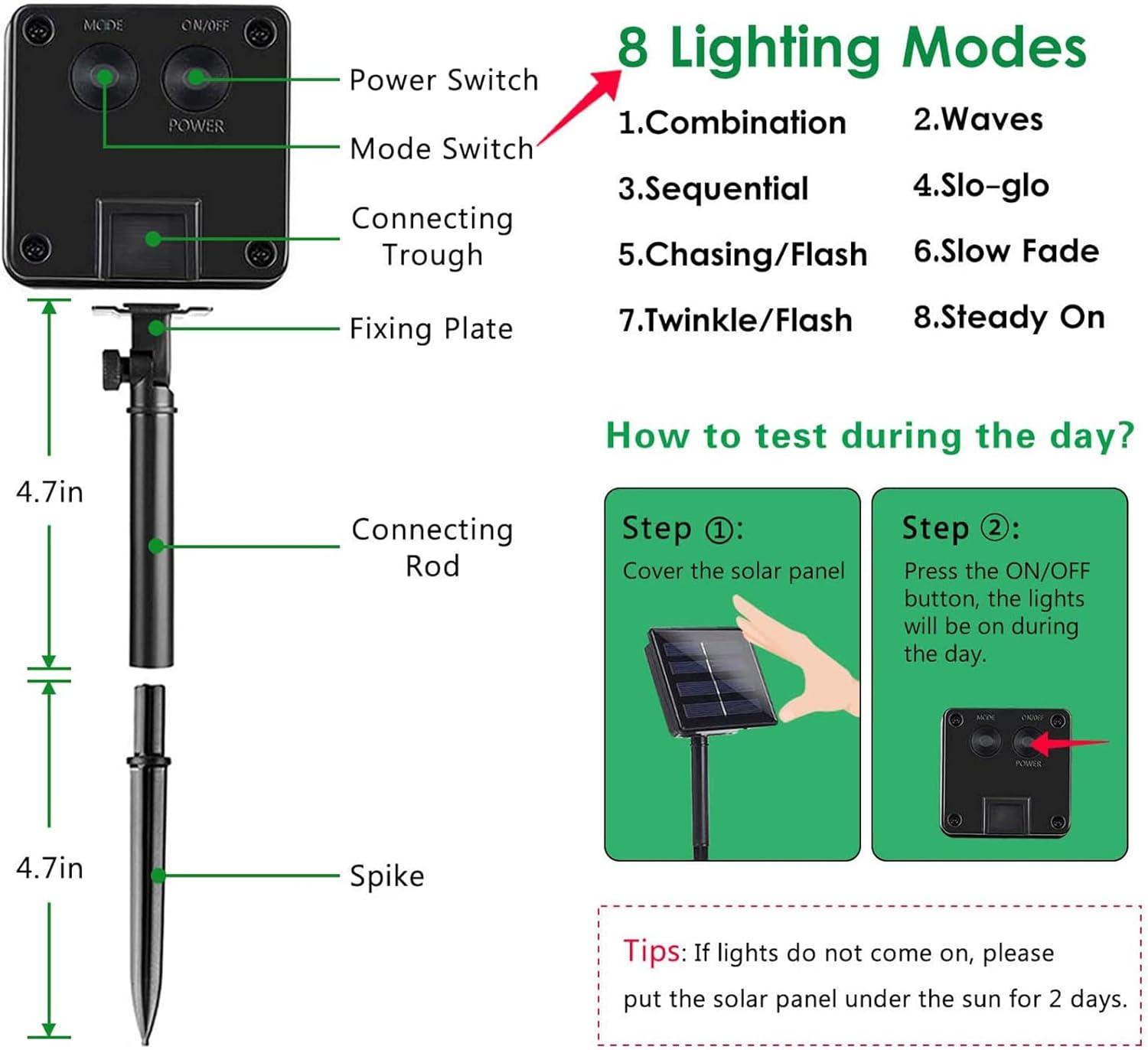 Solar String Lights Outdoor 2 Pack 200 Led 80FT Multi-Color Crystal Globe Lights with 8 Lighting Modes, Waterproof Solar Powered Patio Lights for Garden Yard Porch Wedding Party Decoration