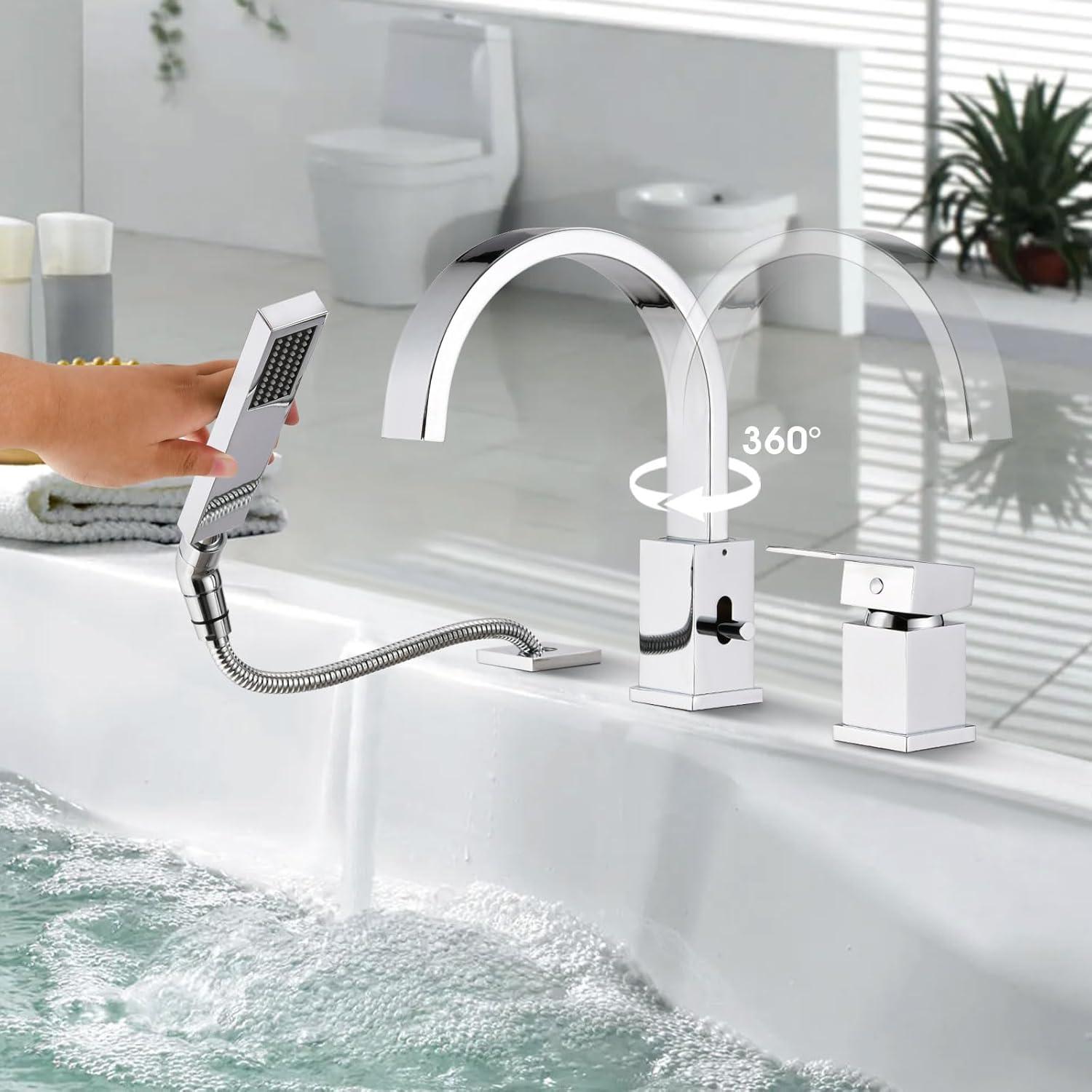 1 Handle Bathroom Roman Tub Faucet with Diverter