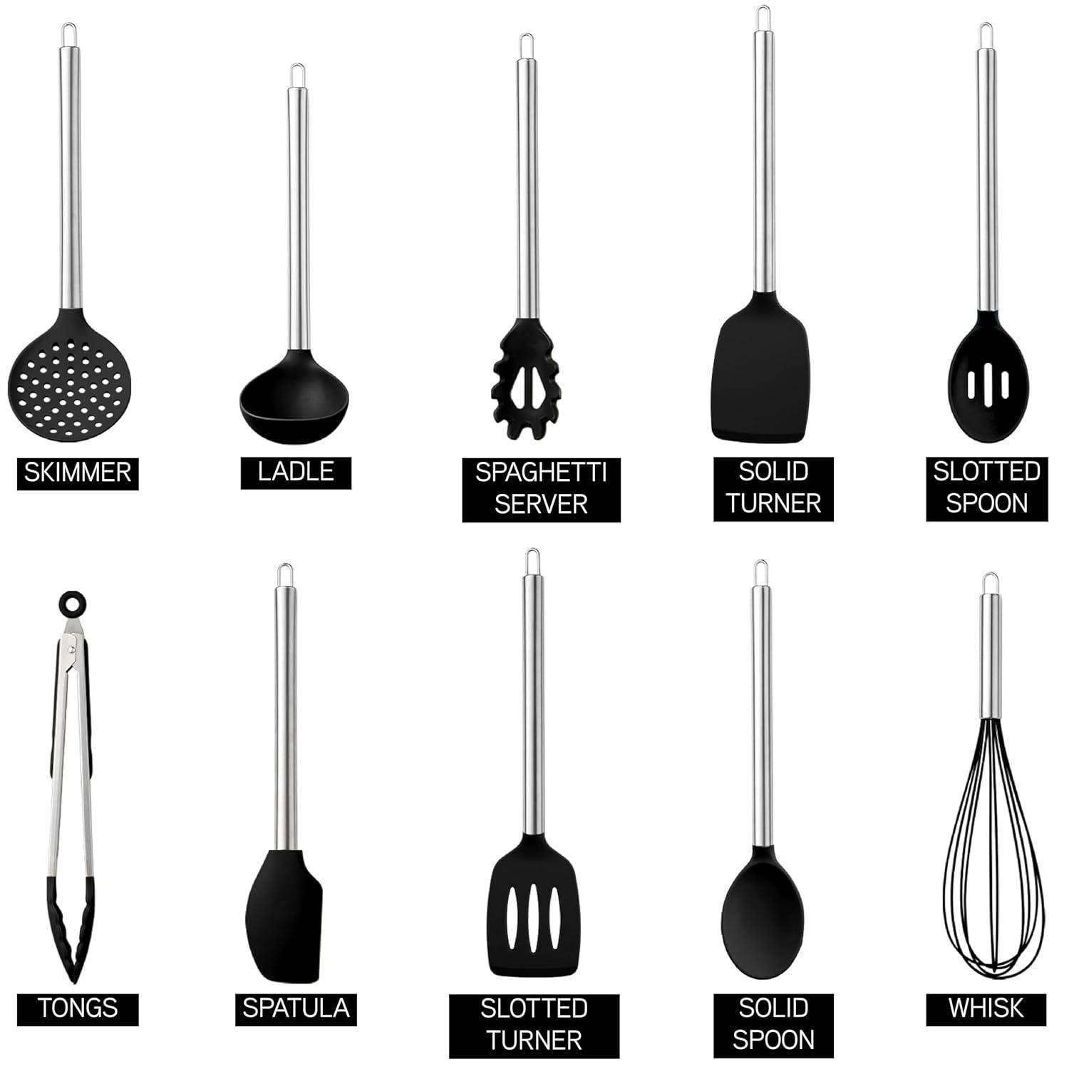 COOK WITH COLOR 10-Pc Cooking Utensils Set Kitchen Gadgets & Essentials, Mint
