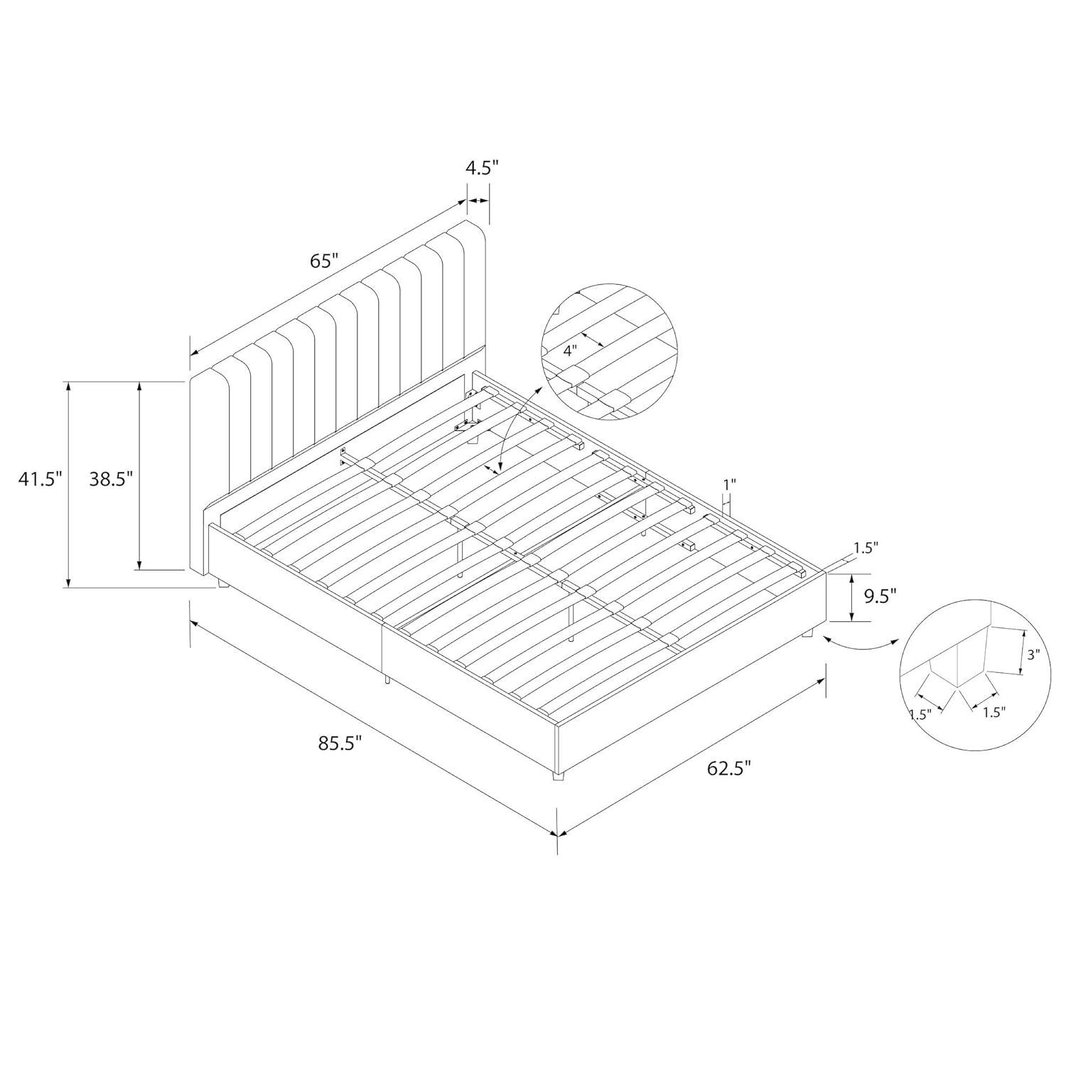 Brittany Tufted Upholstered Platform Bed